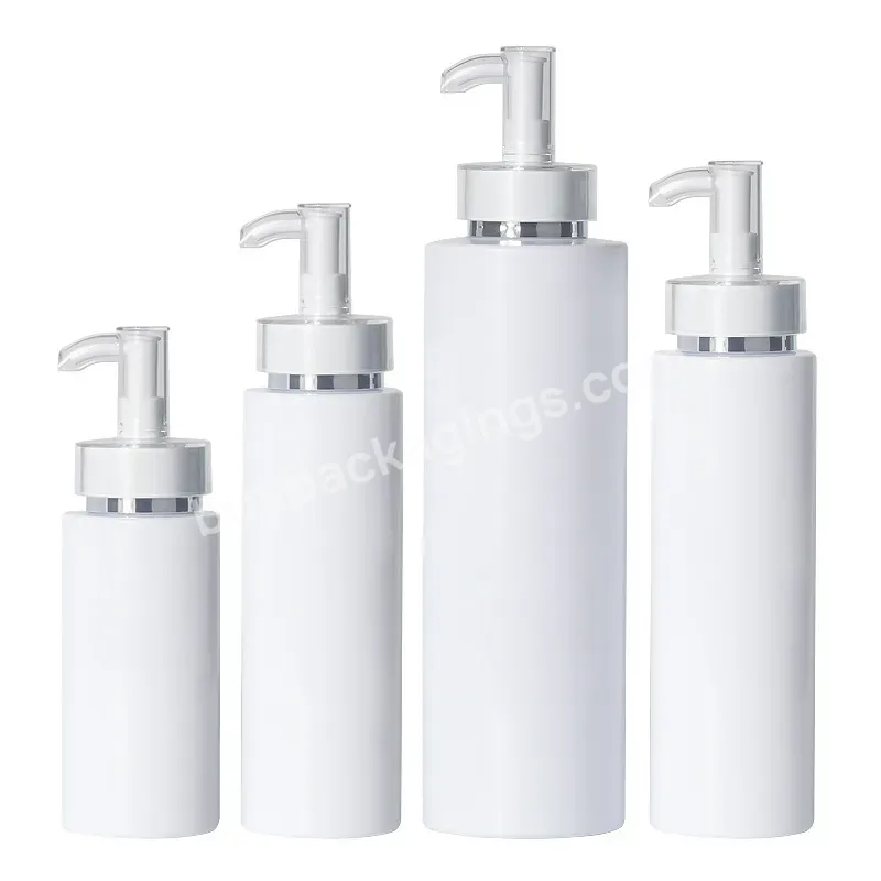 New Design Flat Shoulder Plastic Bottle With Fancy Pump 200ml 250ml 500ml