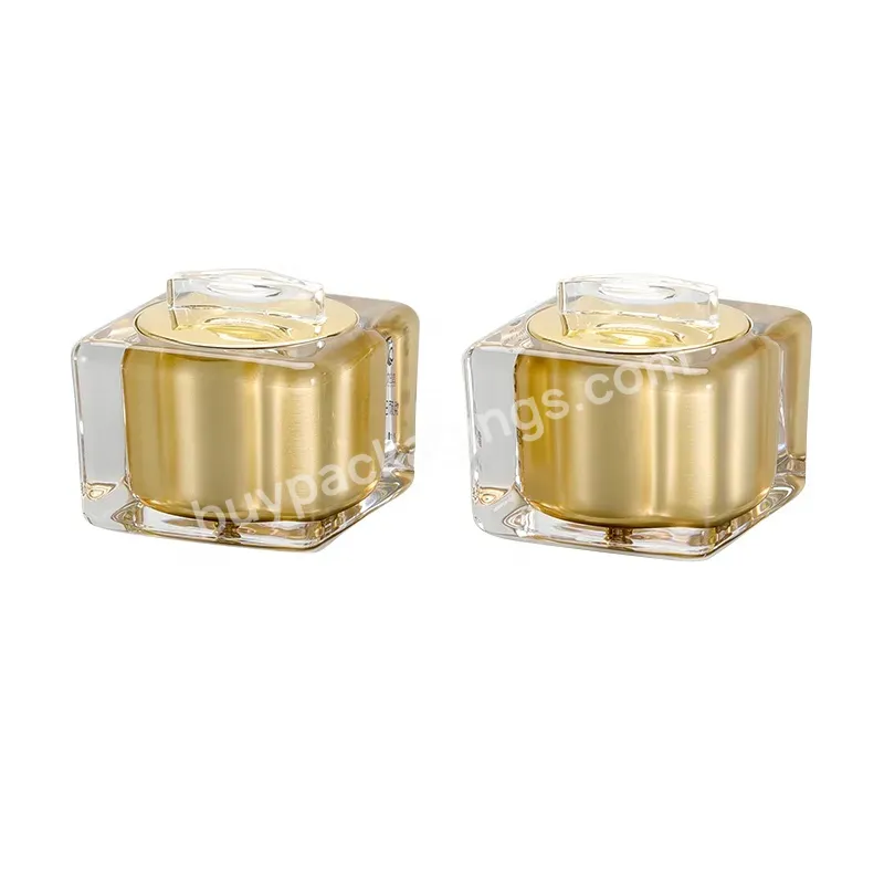 New Design Golden 10g Plastic Face Cream Acrylic Cosmetic Jar Luxury Cosmetic Packaging