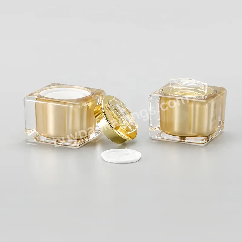 New Design Golden 10g Plastic Face Cream Acrylic Cosmetic Jar Luxury Cosmetic Packaging