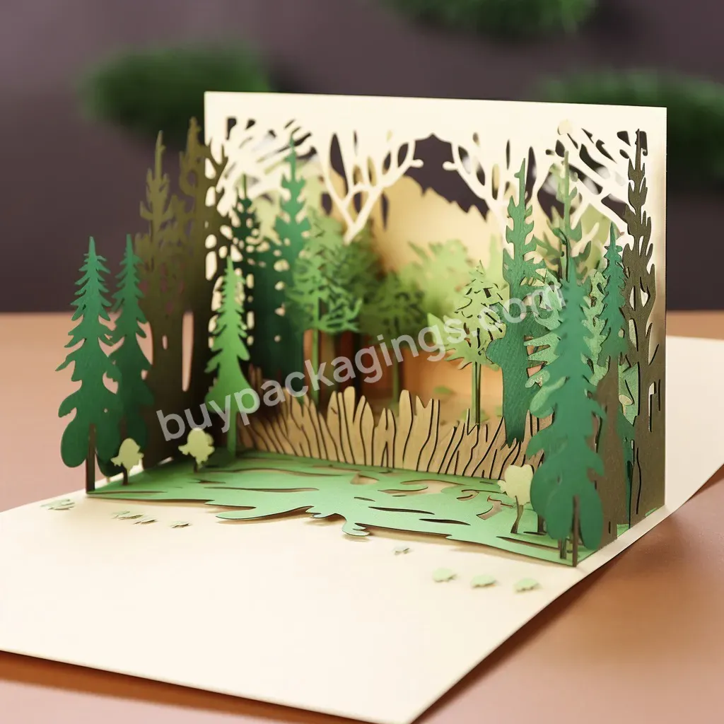 New Design Handmade Christmas Gnome Pop Up Card For Christmas Greeting Card Custom Printing