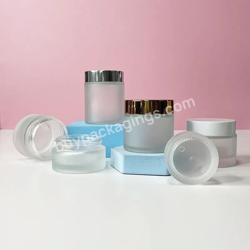 New Design High Quality Glass Cream Jar 30ml 50ml 100ml Clear Frosted Empty Luxury Glass Cosmetic Jar For Skincare Eye Cream - Buy Wide Mouth Cosmetic Glass Jar,Glass Cosmetic Jar Eye Cream,High Quality Glass Cosmetic Jar.