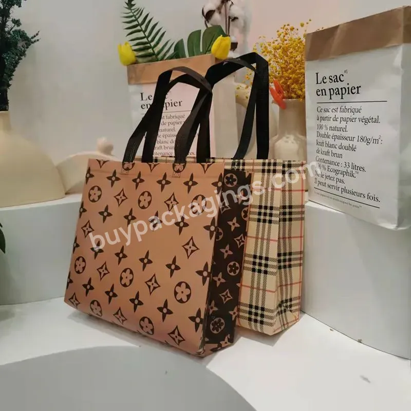 New Design High Quality Luxury Custom Printing Eco Recycle Laminated Gift Handle Pp Non Woven Stock Bag For Shopping