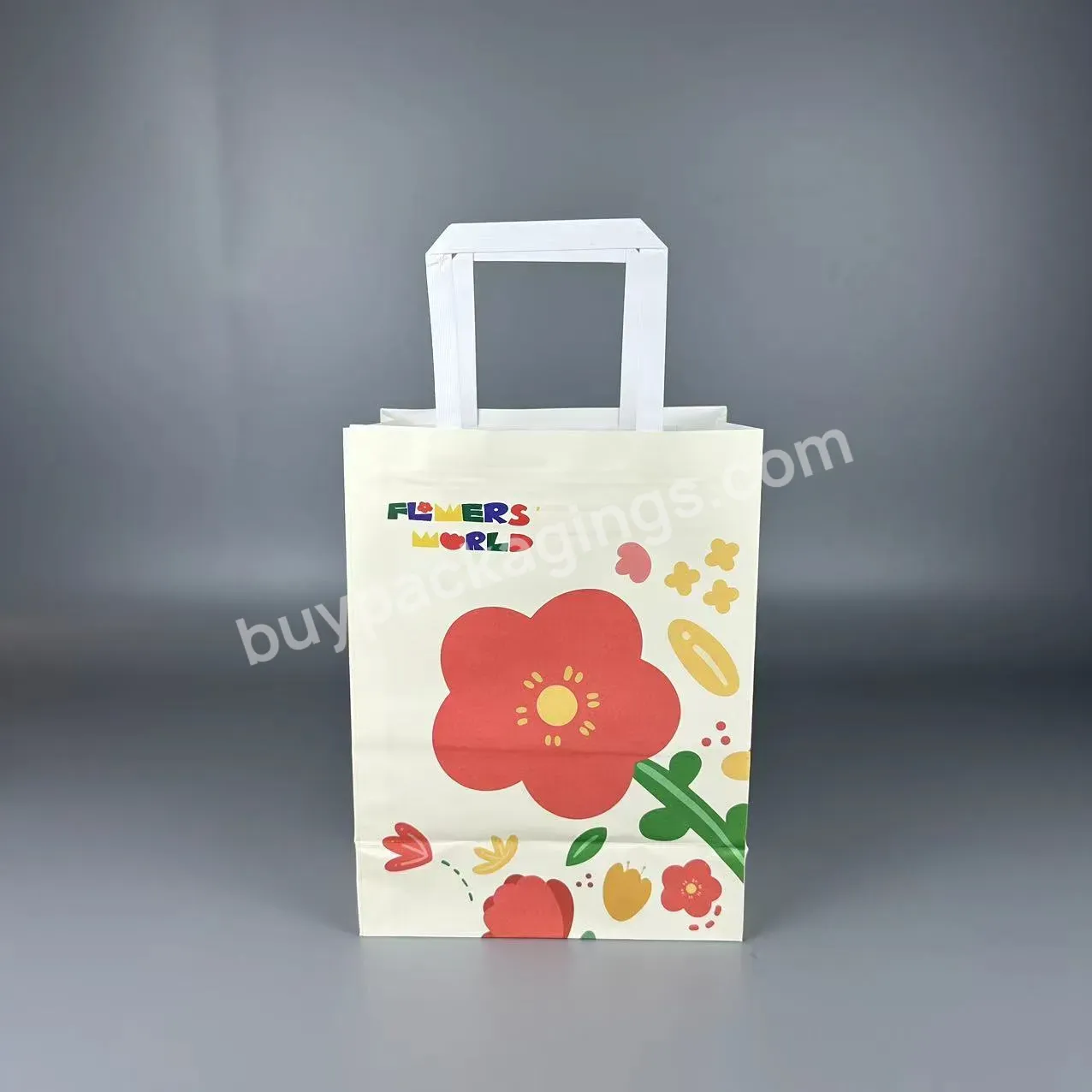 New Design High Quality Printing Eco Friendly Recycle Laminated Custom Shopping Handle Paper Bag For Package And Gift