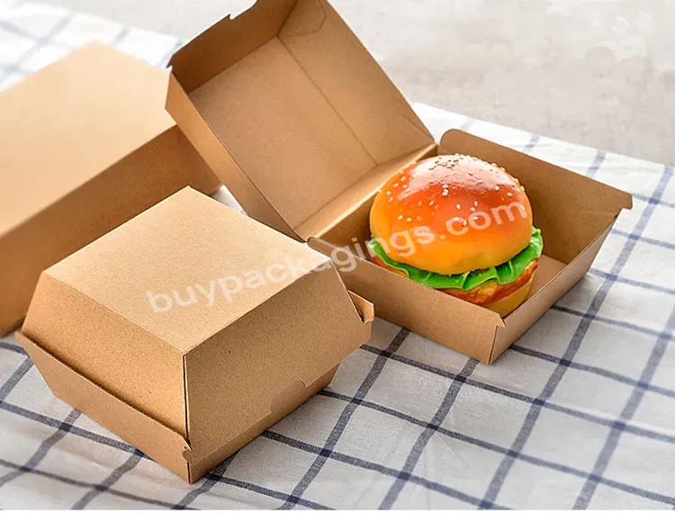 New Design Kraft Burger Box Sandwich Hamburger Packing Box