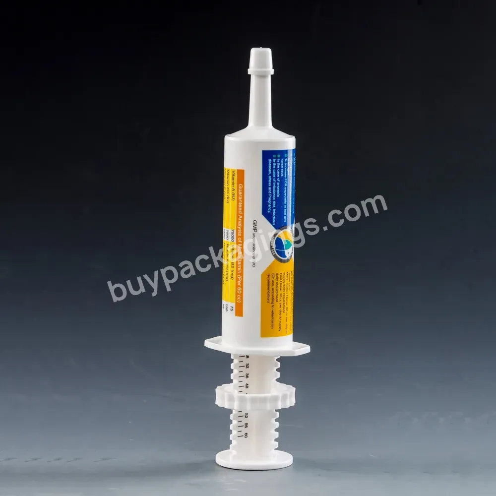 New Design Livestock Syringe 60ml Oral Care Disposable Veterinary Syringe 60 Cc Feeding Syringes With Lid For Paste Packaging