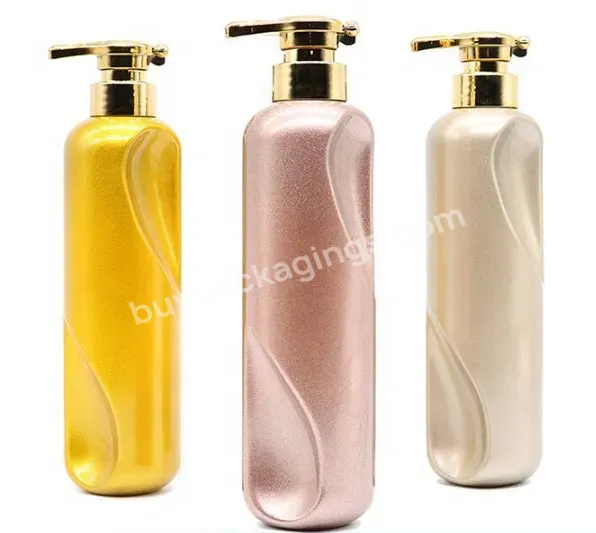 New Design Luxury Plastic Empty 500ml 750ml Metallic Shower Gel Shampoo Bottle With Pump