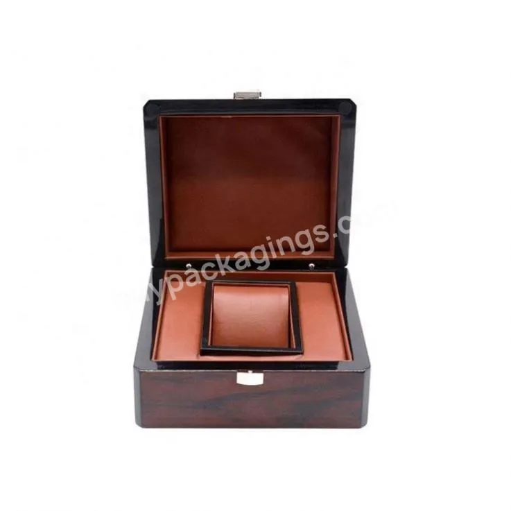 New Design Luxury Wooden Watch Packaging Box With Lock Custom Logo