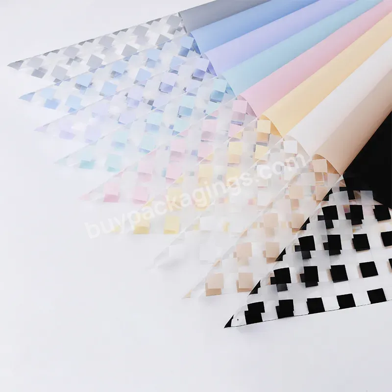 New Design Magic Cube Pattern Printed Cellophane Flower Wrapping Paper Waterproof Plastic Wrap