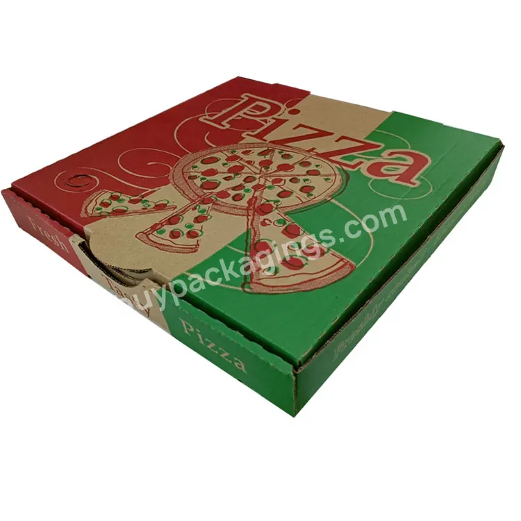 New Design Paper Takeaway Pizza Box 2 Color Printed Custom Pizza Boxes For Sale