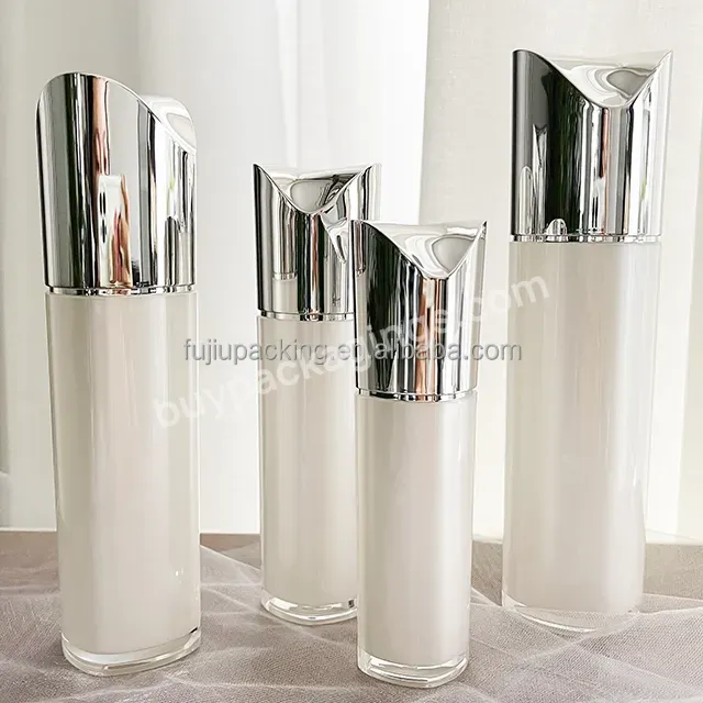 New Design Pearl White Packaging Set Wholesale 30ml 50ml 80ml Unique Shaped Cosmetic Bottle For Skin Care Pump Bottle Set