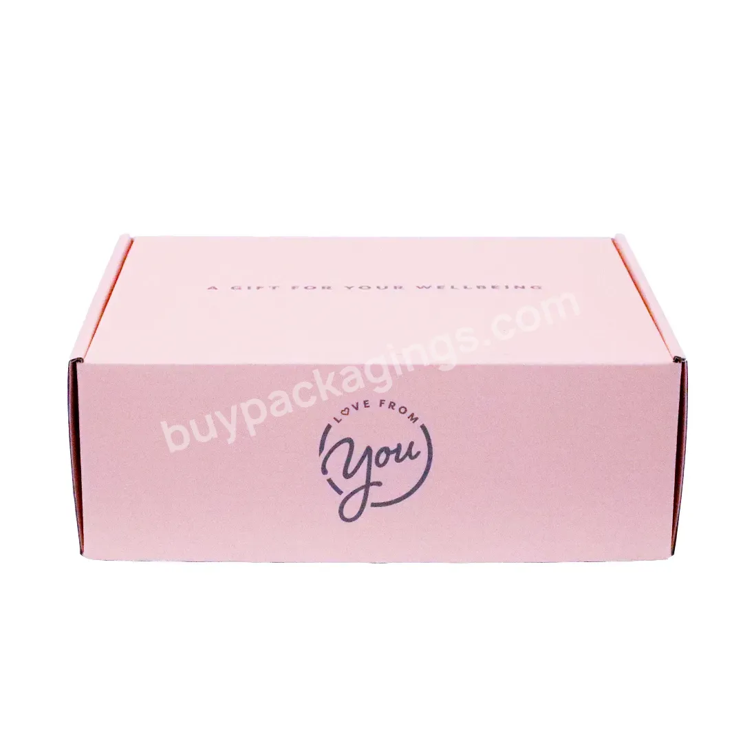 New Design Pink Mailer Kraft Paper Shipping Box Customized Printed Logo Corrugated Paper Boxes For Influencers