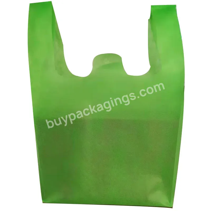 New Design Recyclable Die Cut T Shirt Non Woven Vest Shopping Bag Nonwoven Grocery Bags For Gift