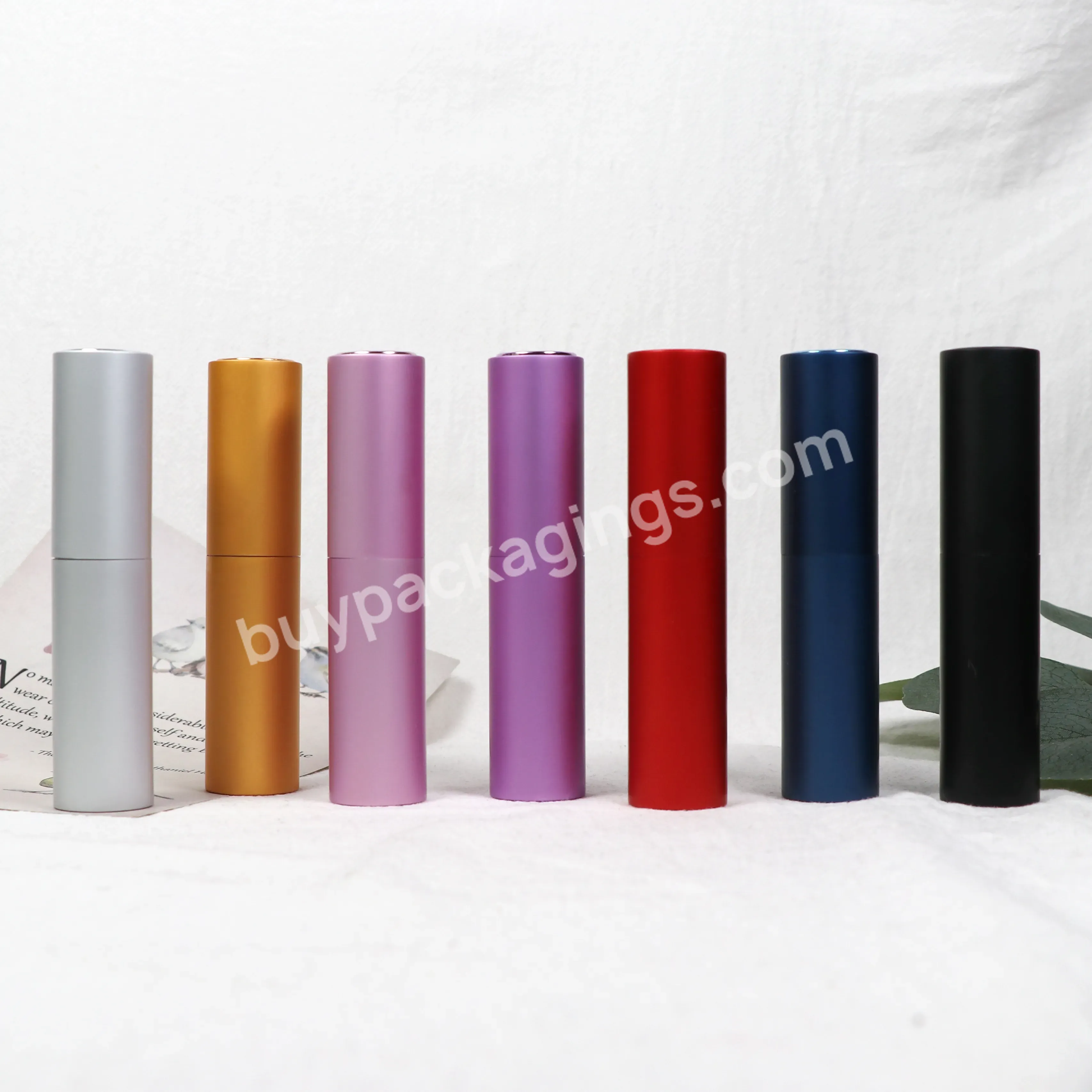 New Design Round 10 Ml Aluminum Twist Up Portable Bottle Refillable Travel Perfume Bottle Glass Vial Atomizer Refillable Bottle