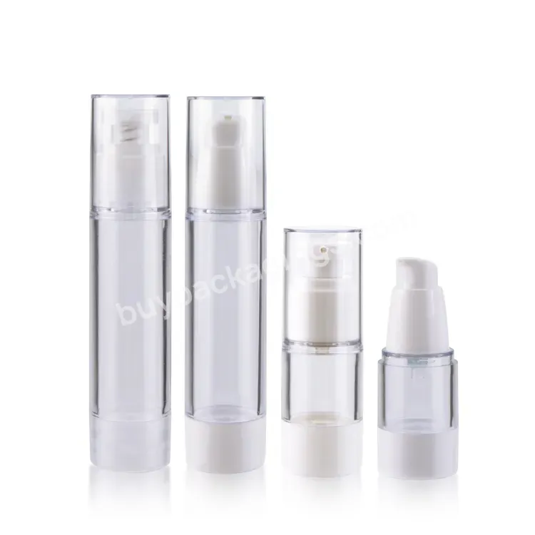 New Design Round Shape Eco Friendly 15ml 30ml 50ml 100ml Clear Cosmetic Container Airless Pump Bottle