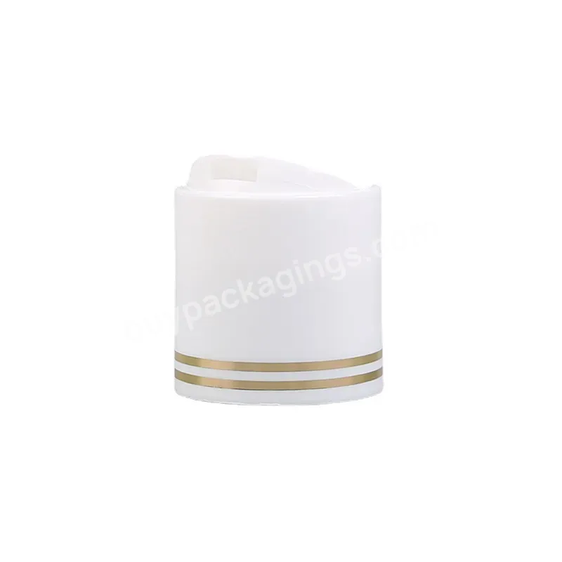 New Design White Disc Top Cap With Golden Lines