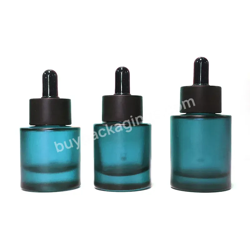 New Design Wholesale 15ml 30ml 50ml Blue Frosted Glass Dropper Bottle Serum Essential Oil Bottles Cosmetic Dropper Bottle