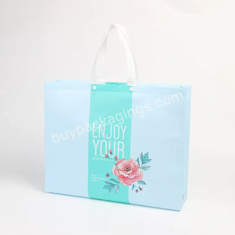 New Design Wholesale Grocery Reusable Customized Logo Printing And Foldable Stock Pp Non Woven Shopping Bag With Buttons - Buy Wholesale Grocery Reusable Customized Logo Printing Stock Non Woven Bag For Shopping,Waterproof Affordable And Foldable Han