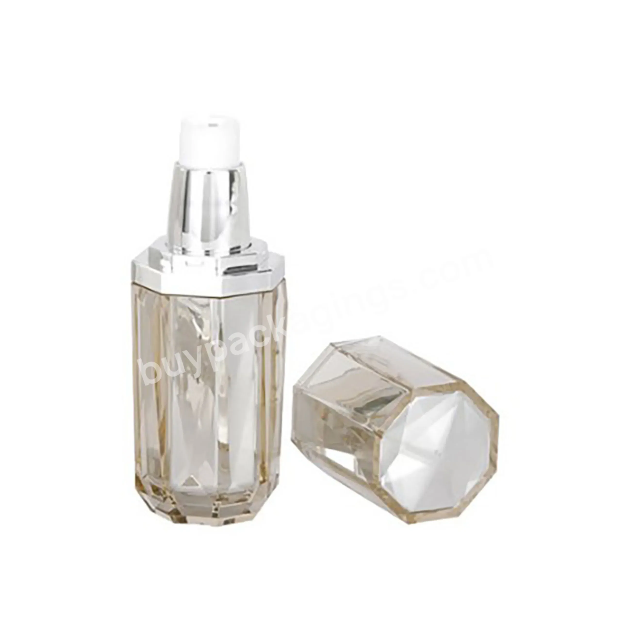 New High-grade Acrylic Cream Lotion Hundred-corner Bottle Golden Cosmetic Multi-angle Diamond Bottle