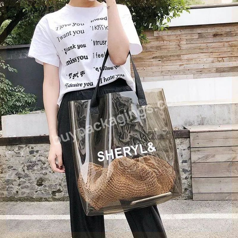 New Launch Printed Logo Luxury Color Tote Bag Large Size Printed Personalized Logo Waterproof Pvc Holographic Bag