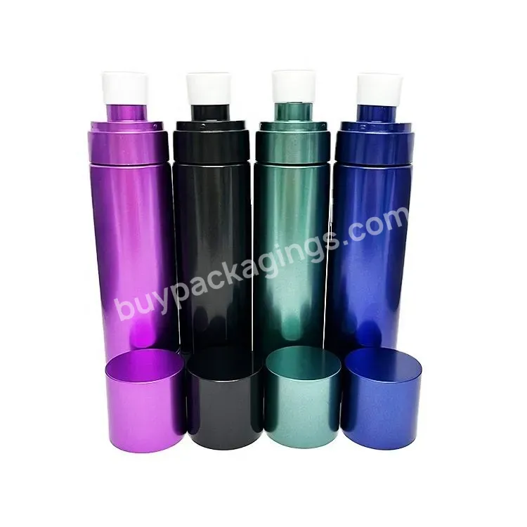 New Luxury Metal Color Pet Pcr 150ml Plastic Perfume Spray Bottle Containers Water Cosmetic Lotion Shampoo Bottle