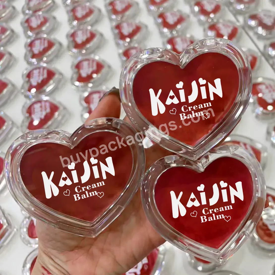 New Mini Empty Popular Design Lip Balm Case Heart Shaped Compact Powder Case Cosmetic Packaging Lip Balm Containers For Kids