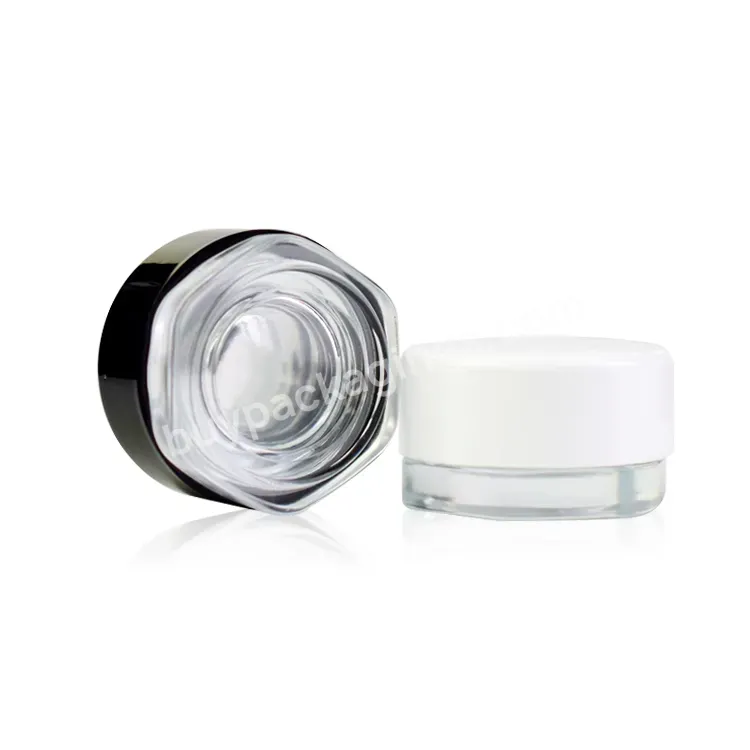 New Mold Hexagonal Clear Child Resistant Concentrate Extract Glass Jar For Cream Cosmetics 9ml - Buy Concentrate Glass Jar,Extract Glass Jar For Cream Cosmetics 9ml,Hexagonal Clear Child Resistant Concentrate Extract Glass Jar.