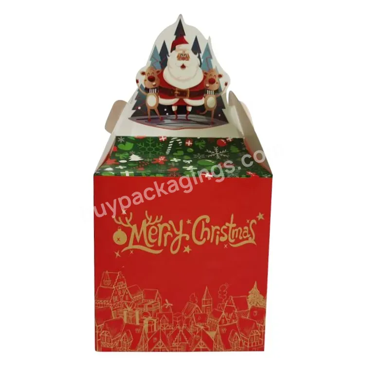New Multi Style Portable Apple Box Custom Printing Hard Paper Box For Candy Chocolate Christmas Eve Gift Box With Hand