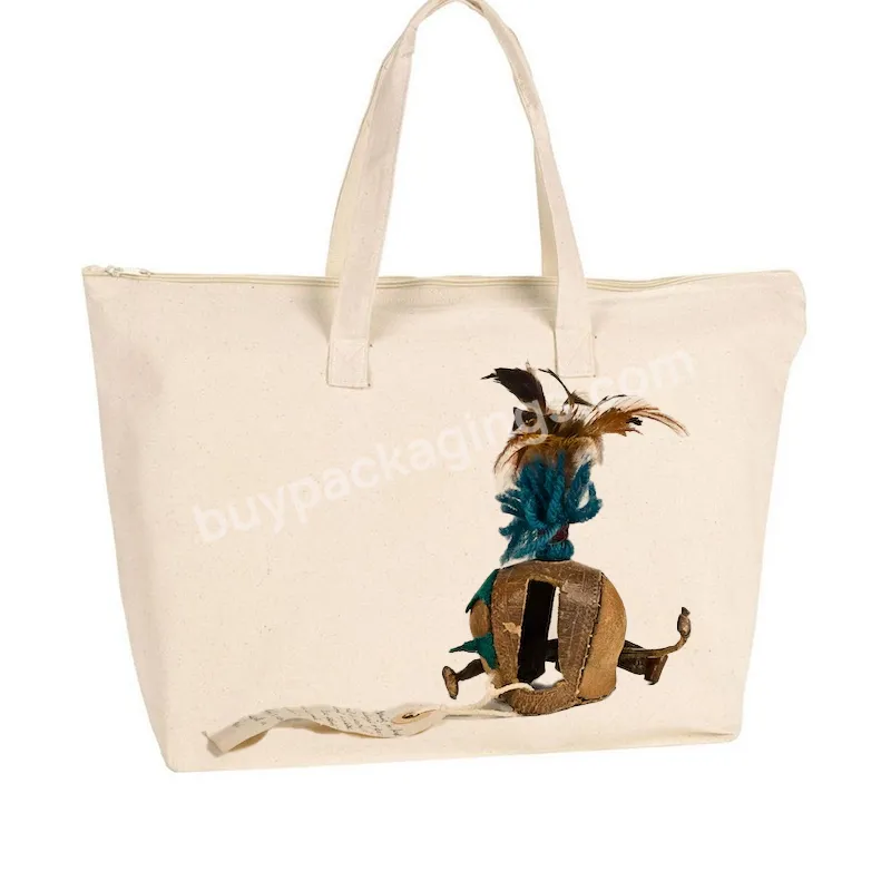 New Natural Extra Large Canvas Tote Bag With Logo Printing For Shopping