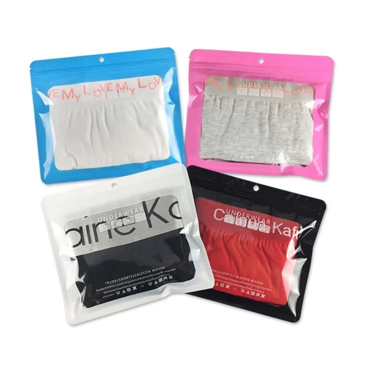 New Pack Custom Logo Ziplock  Resealable Underwear Underpants Aluminum Foil Cute Plastic Bag