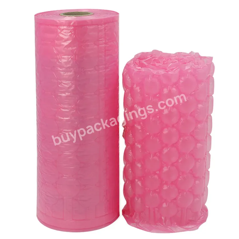 New Packing Material Air Cushion Film Protective Bags Pink Bubble Roll Wrap For Shipping