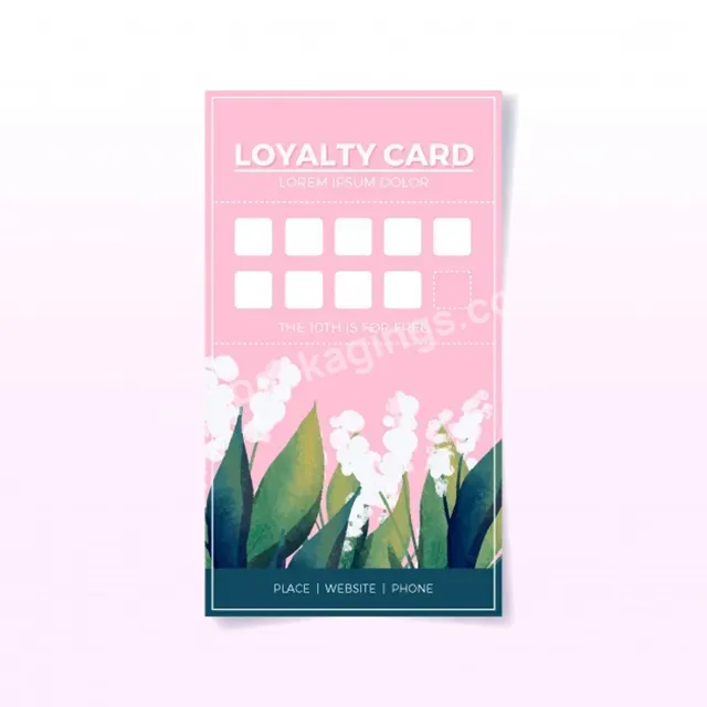 New Pink Custom Double Sided Loyalty Card Printing Simple Elegant Beauty Salon Loyalty Card Beauty Rewards Card
