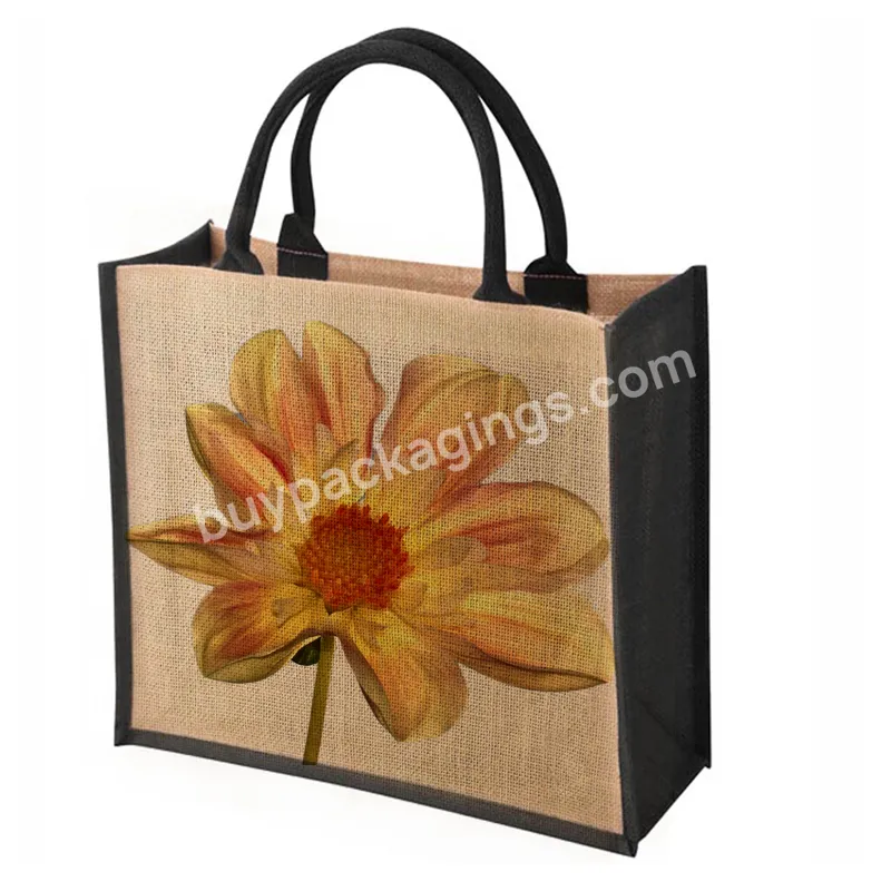 New Portable Packaging Grocery Bags Waterproof Reusable Jute Shopping Bag Custom Burlap Tote Bags