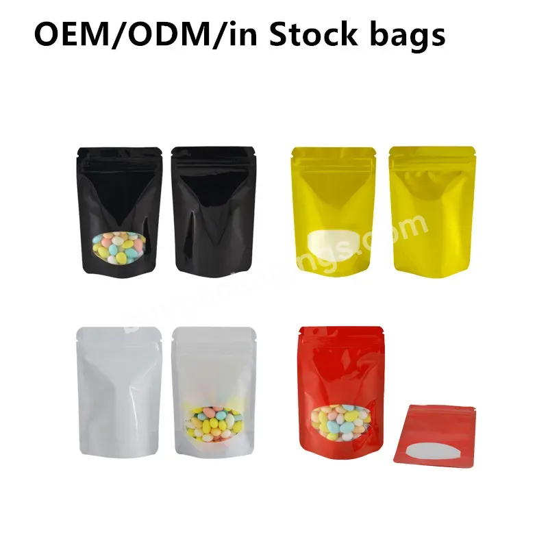 New Print Smell Proof Small Mini Ziplock Stand Up Pouch Packet Sachet Packaging Mylar Bags With Window