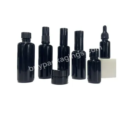 New Product 10ml 20ml 30ml 50ml 100ml Empty Violet Black Uv-proof Dark Violet Glass Bottle With Pump