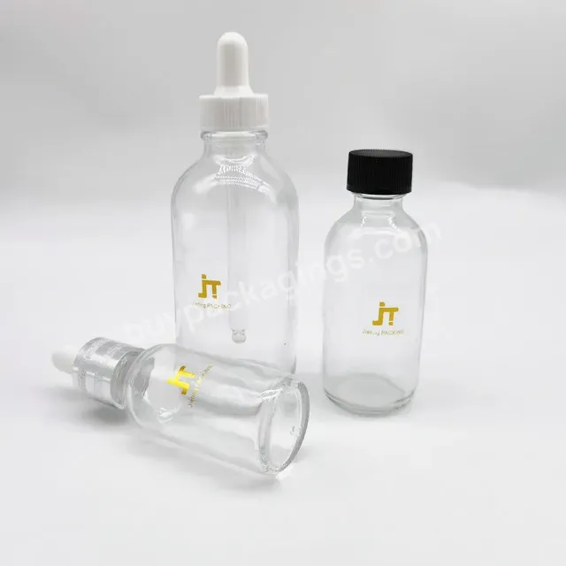 New Product 10ml 20ml 30ml 50ml 100ml Transparent Glass Dropper Bottle Cosmetics Glass Oil Bottle Dropper Bottle With Lid