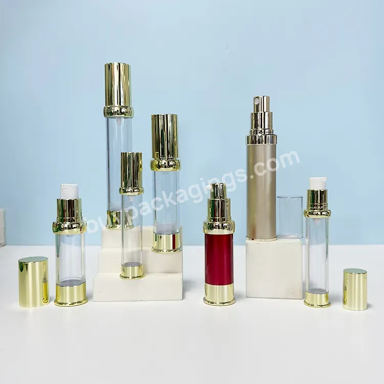 New Product 30ml 50ml 100ml Clear Aluminum Shiny Gold Airless Pump Bottle - Buy 20 Ml Airless Bottle,2023 Korean Airless Pump Bottle,Acrylic Airless Pump Bottle.