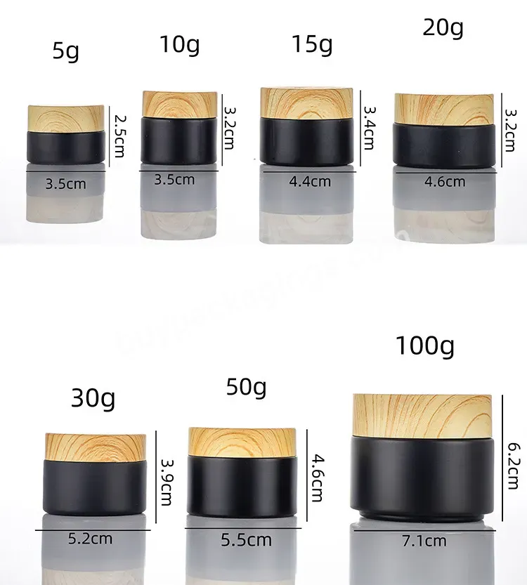 New Product 5g 10g 15g 30g 50g 100g Matte Black Clear Glass Cream Jar With Black Sliver Aluminium Cap