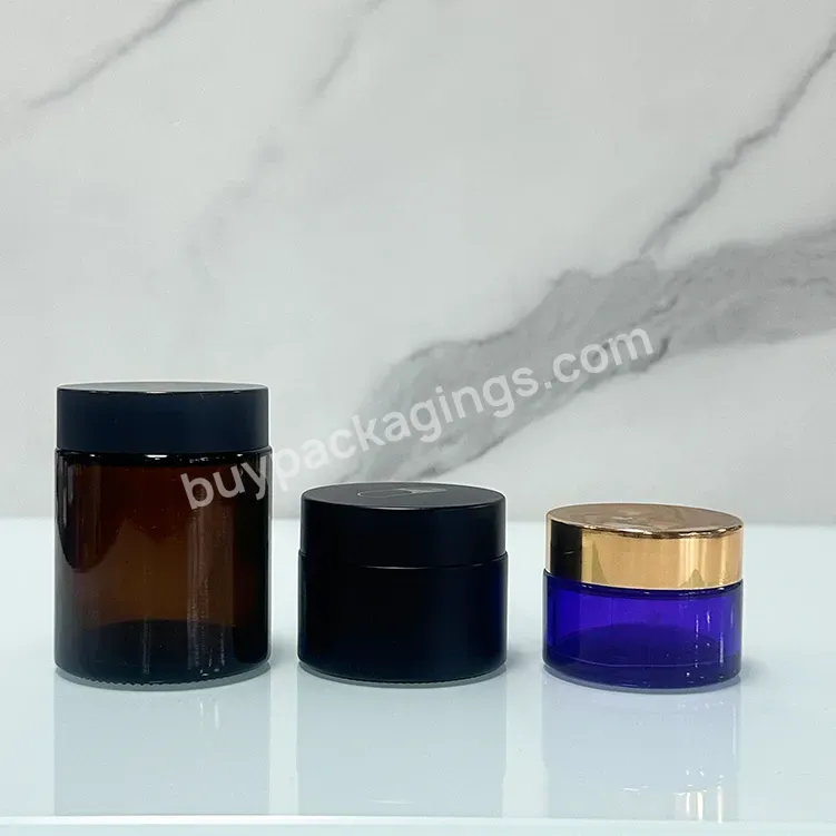 New Product 5g 10g 15g 30g 50g 100g Matte Black Transparent Amber Glass Cream Jar With Gold Black Sliver Aluminium Cap - Buy 15g 30g 50g 100g Matte Black Glass Cream Jar With Gold Black Sliver Aluminum Cap,30g 1oz Glass Jar 5g 10g 15g 30g 50g 100g Cl