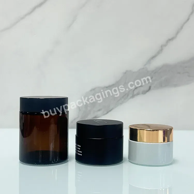 New Product 5g 10g 15g 30g 50g 100g Matte Black Transparent Amber Glass Cream Jar With Gold Black Sliver Aluminium Cap - Buy 15g 30g 50g 100g Matte Black Glass Cream Jar With Gold Black Sliver Aluminum Cap,30g 1oz Glass Jar 5g 10g 15g 30g 50g 100g Cl