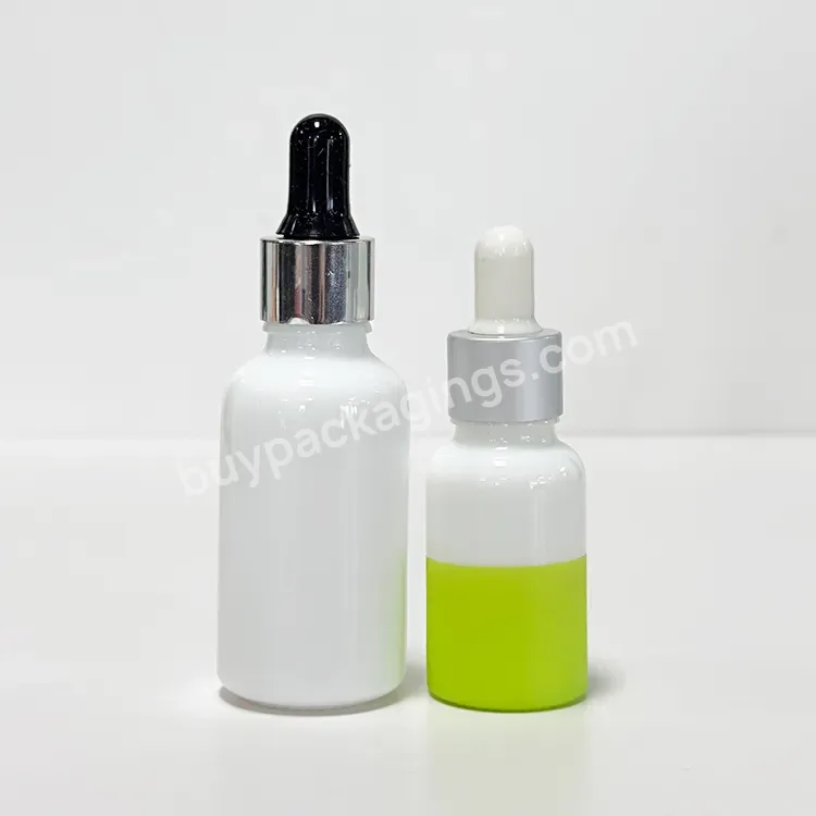 New Product 5ml 10ml 15ml 30ml 50ml 50 Ml 100ml Green White Dropper Bottle Glass Bottle With Silver Lid