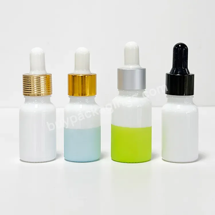 New Product 5ml 10ml 15ml 30ml 50ml 50 Ml 100ml Green White Dropper Bottle Glass Bottle With Silver Lid