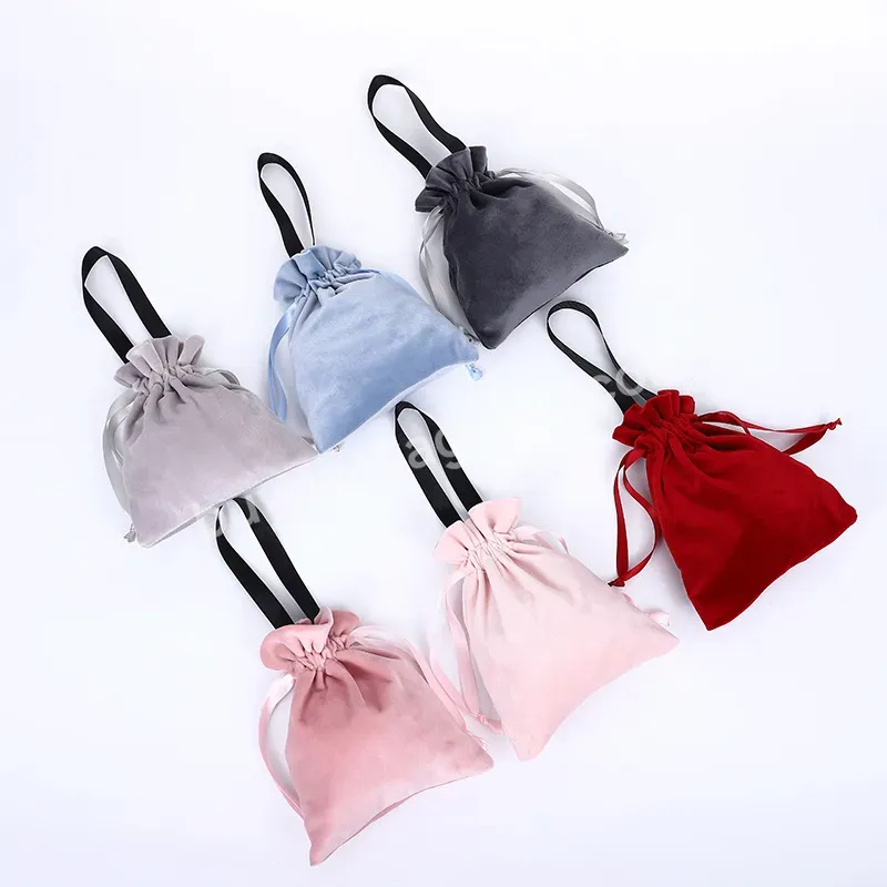 New Product Drawstring Bag Drawstring Pouch Bag Velvet Cute Drawstring Fabric Bag For Packaging Wholesale Custom