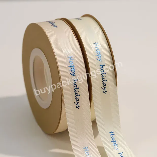 New Product Explosion Gold Foil 3d Embossed Printed Gift Polyester Satin Ribbon Gift Packaging Ribbon