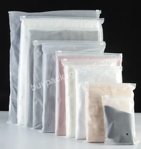 New Product Pvc Zip Bags Clear Poly Bags With Logo And Matte White Packaging Clothes Zip Lock Plastic Bags