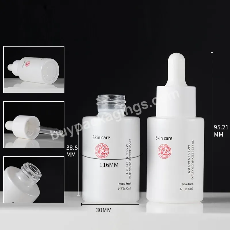 New Product Serum Bottle 1oz 10ml 15ml 30ml 50ml 100ml Luxury Hair Oil White Glass Dropper Bottle For Essential Oil Bottles