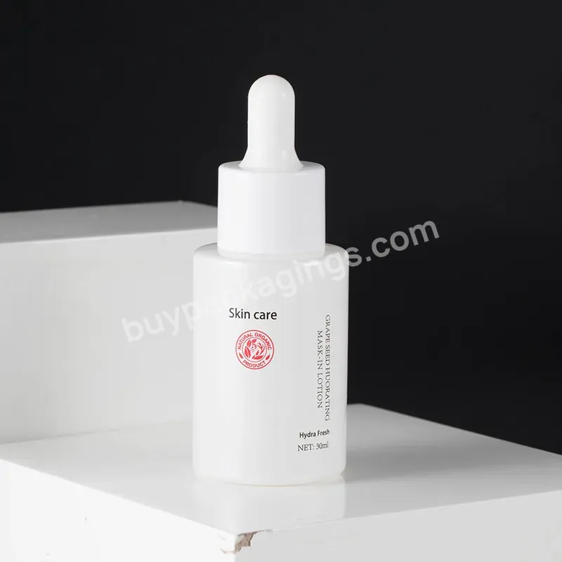 New Product Serum Bottle 1oz 10ml 15ml 30ml 50ml 100ml Luxury Hair Oil White Glass Dropper Bottle For Essential Oil Bottles