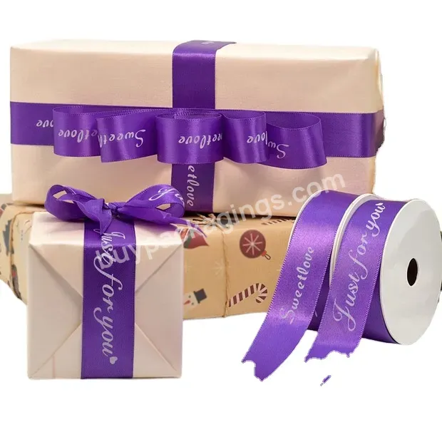 New Product White Print Gift Packing Grosgrain Ribbon With Logo 3d Grosgrain Gift Ribbons