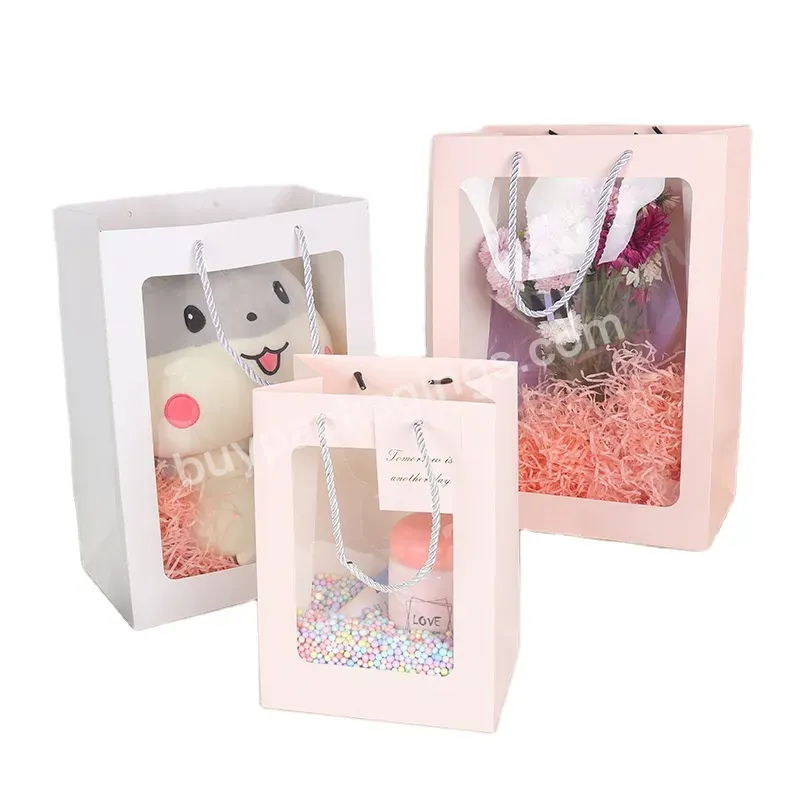New Products 2022 Gift Paper Bag Transparent Window Paper Bag Printed Your Own Design