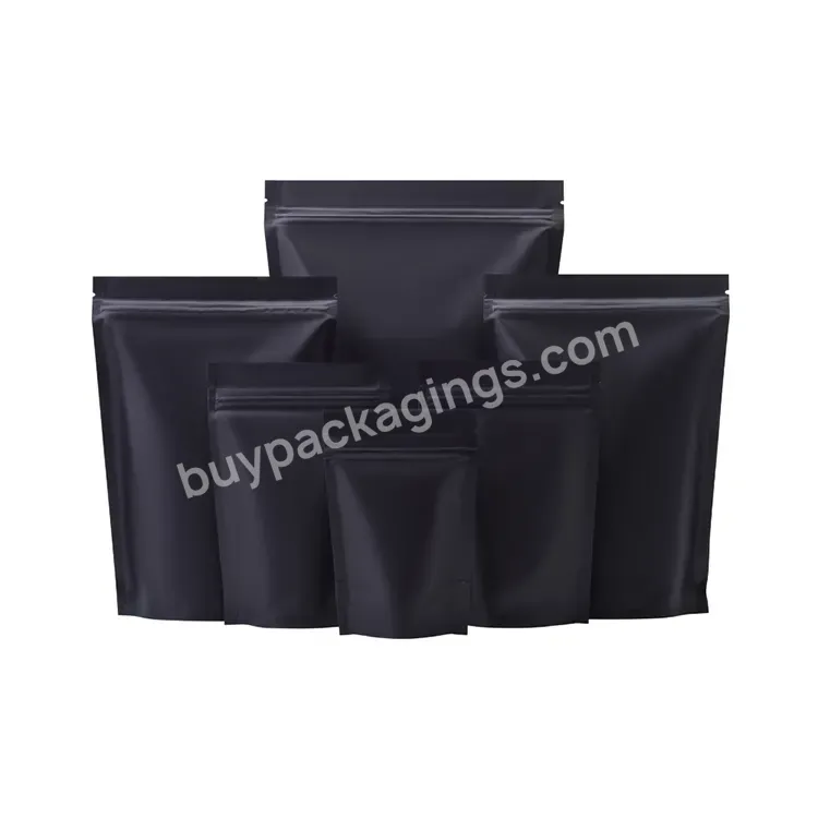 New Products Custom Print Matte Black Foil Stand Up Packaging Bag