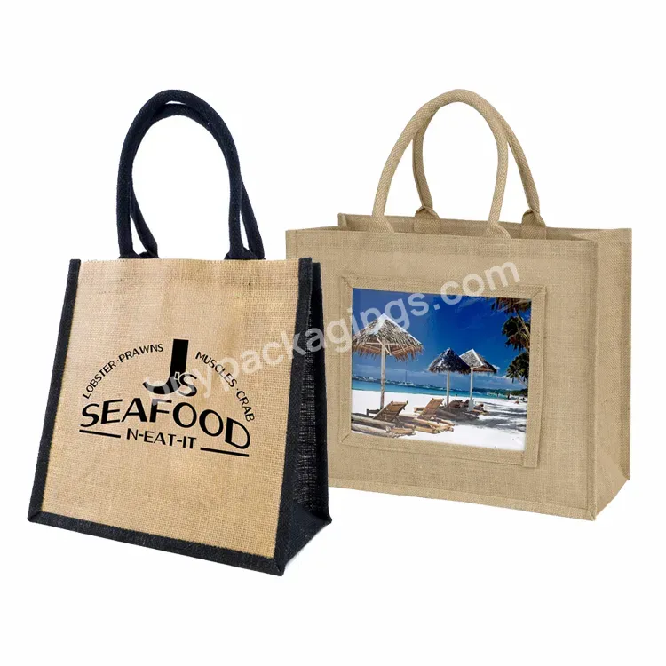 New Raw Material Laminated Fancy Colorful Decoration Souvenir Carry Summer Beach Tote Bag Jumbo Shopper Shoulder Jute Fiber Bag